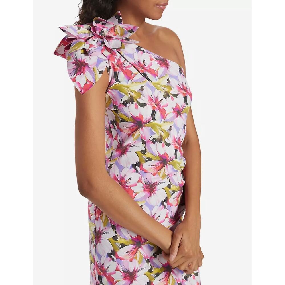 Chiara Boni La Petite Robe Gosia Floral One Shoulder Gown Maxi Dress Sz 48 12 L - Picture 2 of 11
